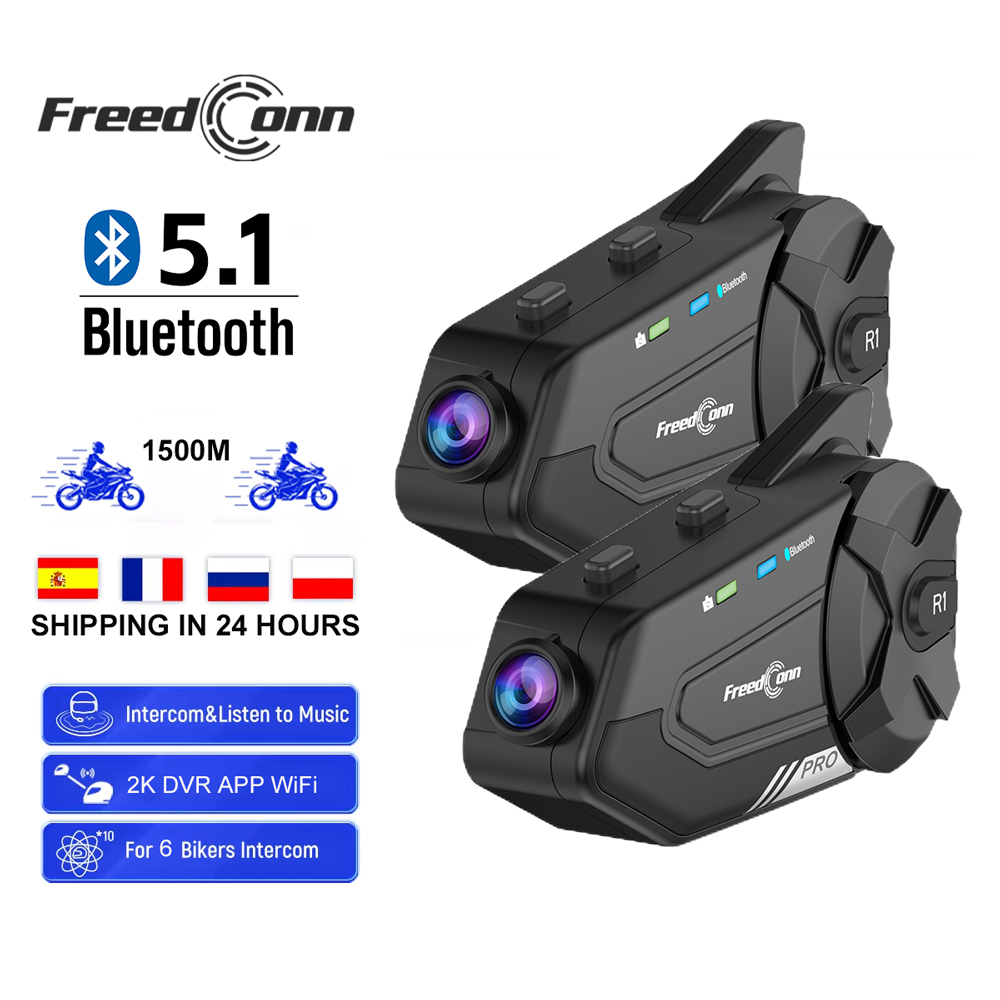 Universal Motorcycle Helmet Intercom Headset - Freedconn мотоциклетный домофон, автоматический видеорегистратор, шлем,