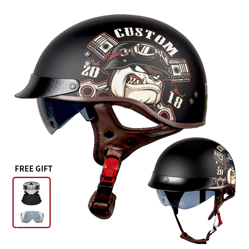 Vintage Open Face Retro Helmet - Винтажный мотоциклетный шлем с частичным открытием