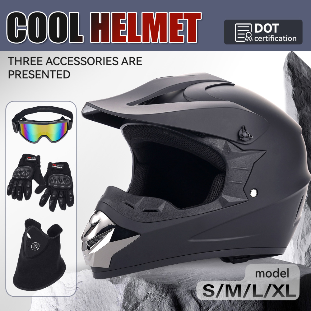 Off Road Motocross Helmet Goggles Set - Мотошлем для бездорожья, комплект из четырех