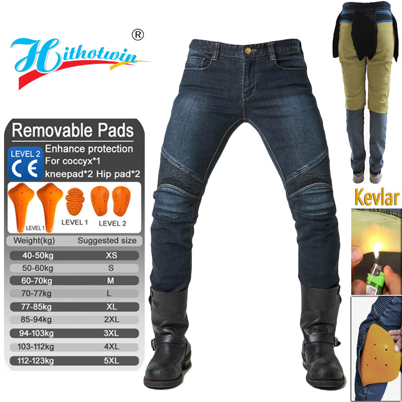 Riding Gear - Kevlar Арамидные мотоциклетные джинсы, мужские ветрозащитные