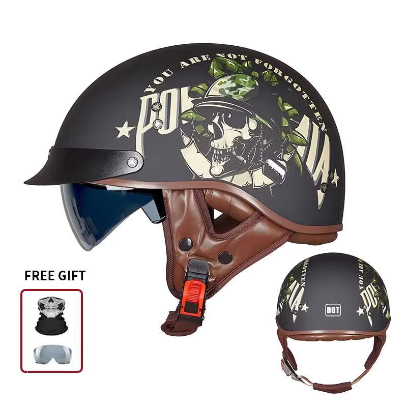 Винтажный мотоциклетный шлем с – обзор и цена Vintage Open Face Retro Helmet