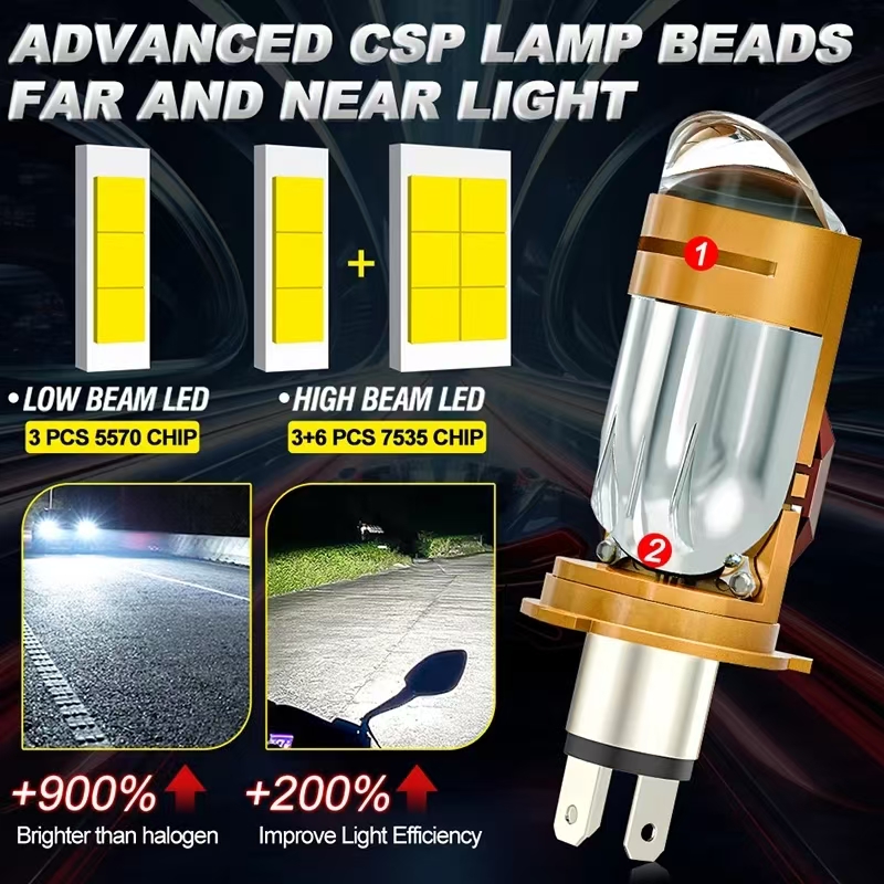 CAMOTO Двухсветодиодный линзов – обзор и цена Universal Motorcycle Led Headlight Projector