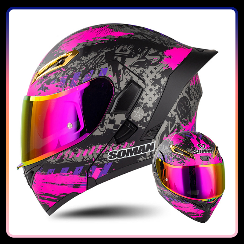 Мотоциклетный шлем с двойными  – обзор и цена Modular Flip Up Motorcycle Helmet Dot Approved