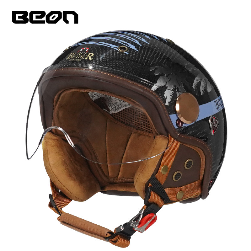BEON BR13 Ретро полушлем с отк – обзор и цена Vintage Open Face Retro Helmet