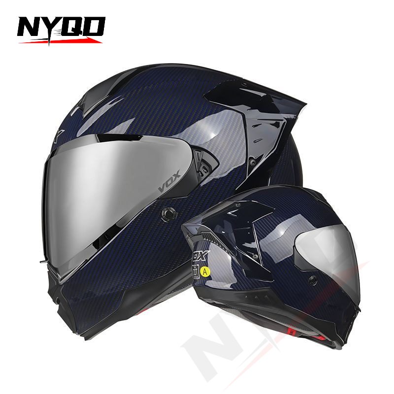 Мотошлем F605 из карбонового в – обзор и цена Dual Visor Motorcycle Racing Helmet