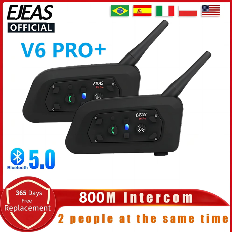 EJEAS V6 PRO + гарнитура для м – обзор и цена Universal Motorcycle Helmet Intercom Headset