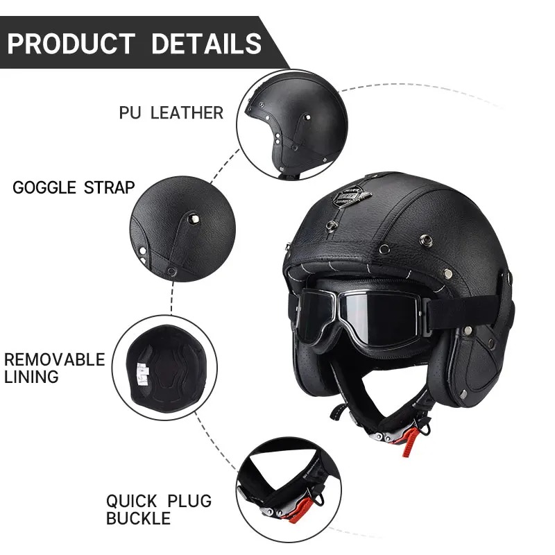 KAESE Классический серый ретро – обзор и цена Vintage Open Face Retro Helmet